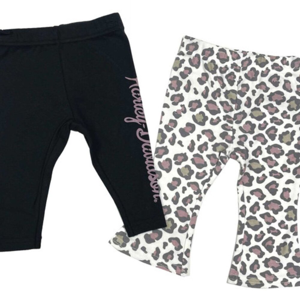 Harley-Davidson Little Girls' 2-Pack Cheetah Print Toddler Stretch Pants Set